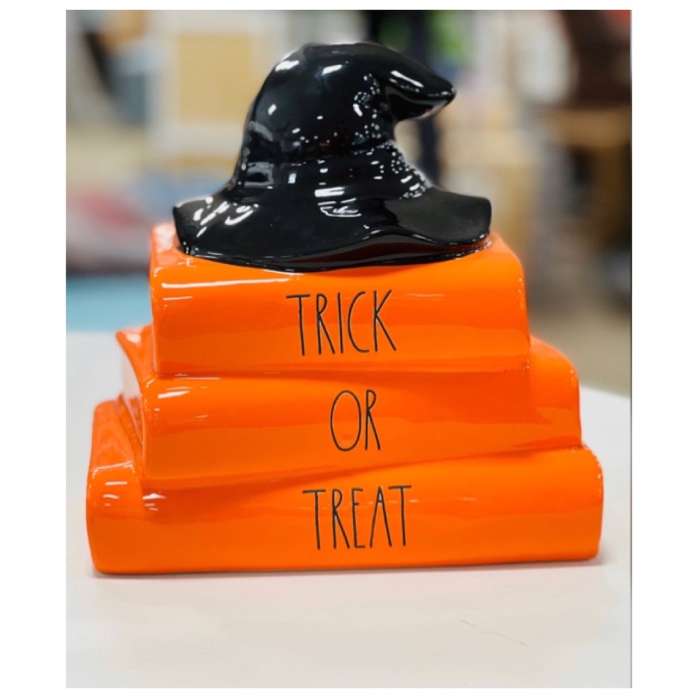 NEW Rae Dunn Trick or Treat Ceramic Book Stacker
